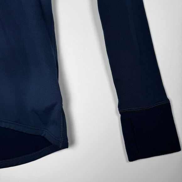 Marmot Half Zip Pullover Womens Small Blue Polartec Fleece Thumbholes Outdoor - Picture 9 of 16